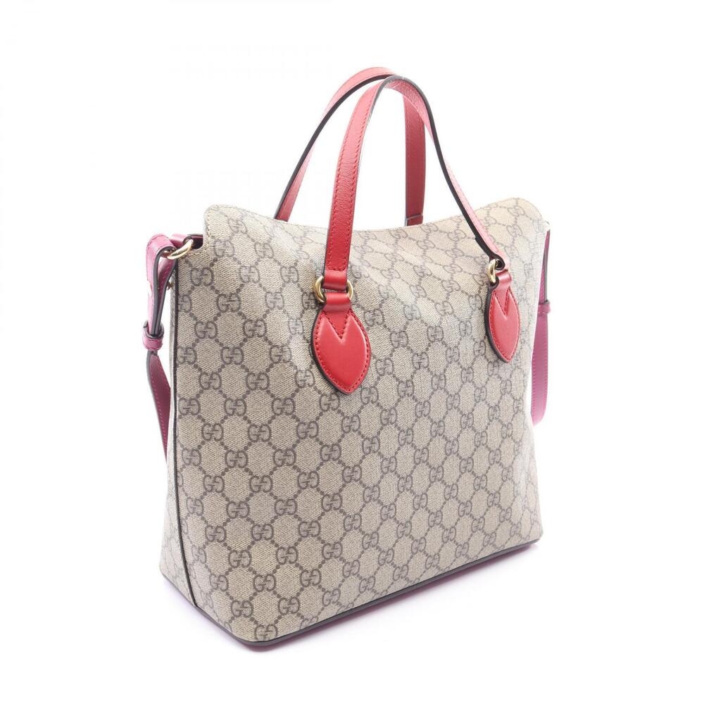 Gucci canvas red GG beige leather Handbag Supreme Red Tan